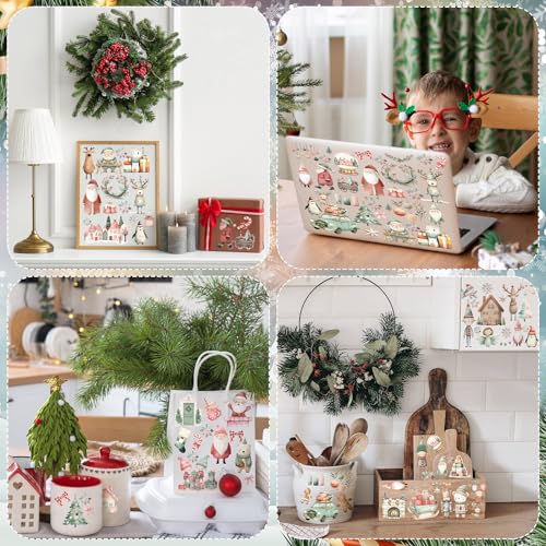 BBTO 12 Sheets Christmas Rub on Transfers for Crafts - style: Cute