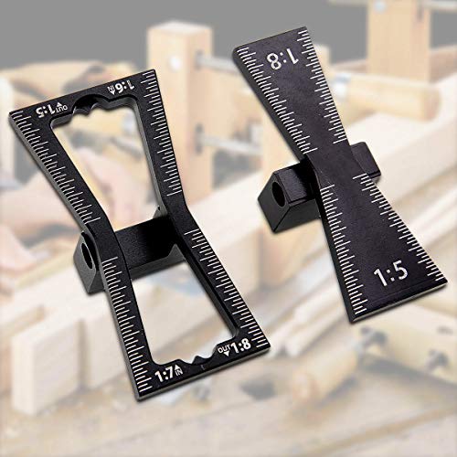 STARVAST 2Pcs Dovetail Marker Guide Dovetail Making Jig Aluminum Alloy Dovetail Gauge Guide Featuring 1:5 1:6 1:7 1:8 Slopes for Woodworking DIY Wooden Joints
