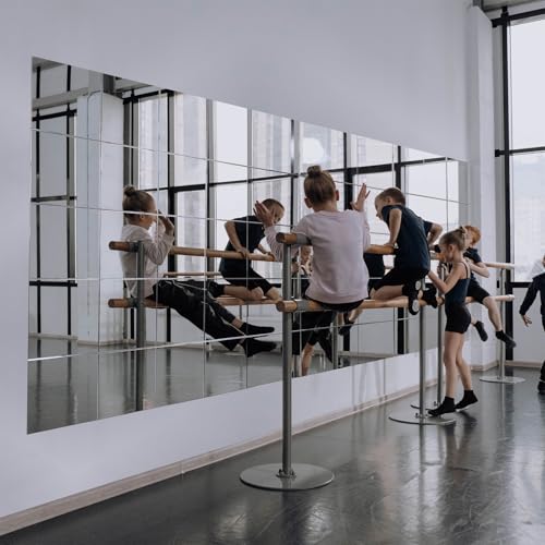 Home Gym Mirror Tiles, 12" x 12" x 12PCS Wall Mirror Tiles Frameless Glass - size: 12"x12"-12pcs