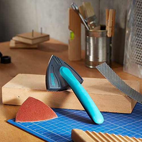 Wolfcraft 5884000 Corner Sander with 2-Component Handhold and Easy-Fixed Abrasive Disc System
