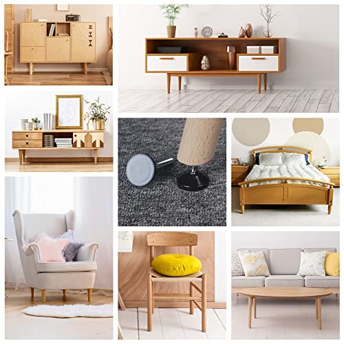 Furniture Leveler Swivel Feet PTFE(Teflon) Bottom(35mm Base),Threaded Shank(5/16-18) Adjustment Pads,Table/Chair/Cabinet/Sofa Medium Legs Leveling,Nuts Installation and Floor Protection(8 Pack) - size: 8 Pack,35mm Base 5/16-18