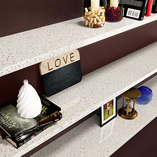 Livelynine 24 x394inch Granite Countertop Contact Paper Waterproof Peel and Stick Countertops Renter Friendly Kitchen Marble Wallpaper for Bathroom Self Adhesive Quartz Counter Top Covers Vinyl Wrap - size: 24" x 394"