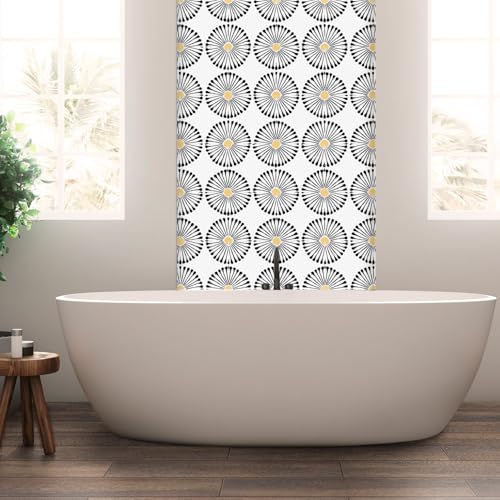 Peel and Stick Backsplash Tile Sticker,Black White,5.91"x11.81" - color: Fg-l53-hzw, size: 5.91 x 11.81 inch