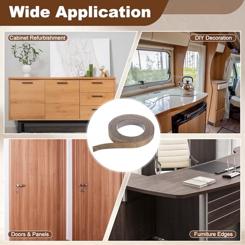 uxcell 0.75" x26 ft Wood Grain Repair Tape, Pre-Glued Iron on, Black Walnut - color: Black Walnut, size: 0.75" x 26 ft