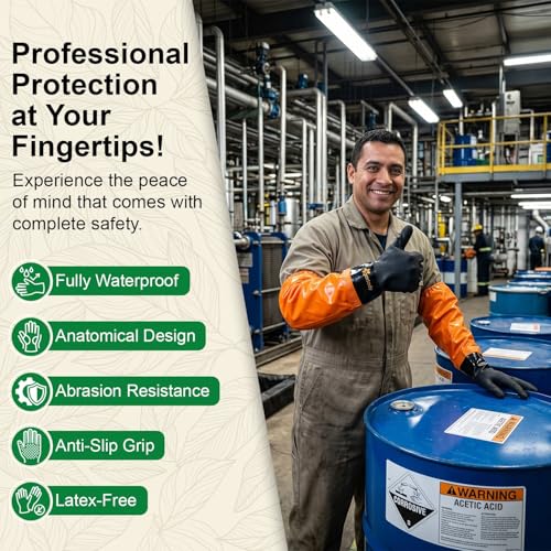 Gastody™ - Chemical Resistant Gloves, Reusable,Heavy Duty Safety Work Gloves,Resist Acid,Oil,Alkali - S-M-L-XL-XXL Size - size: X-Large, style: Extra-long 27.5"