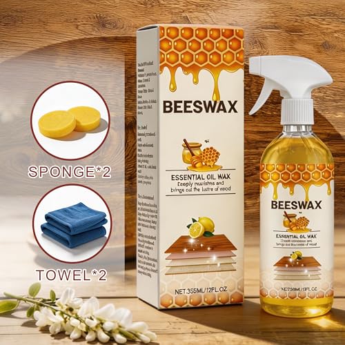 Scratcherase Beeswax Floor Spray, Beeswax Wood Polish Spray, Cleans, Restores Shine, Scratches, Suitable for Floors, Wooden Sofas, and Furniture (1PCS)