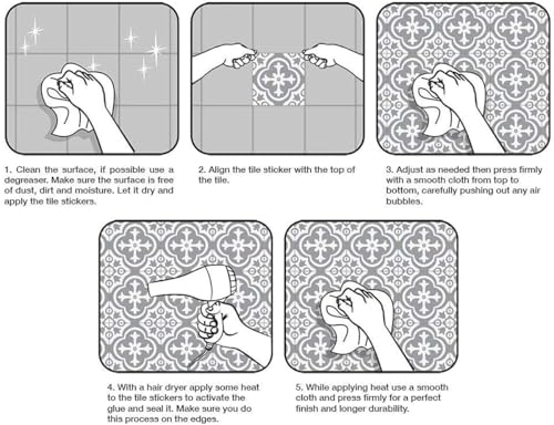 Moroccan Wall Stickers Peel and Stick Backsplash for Kitchen,Stick on Tiles