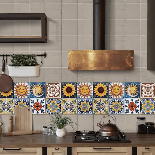 VICCI 12 Pcs Peel and Stick Backsplash Tiles, 5.9x5.9 Vinyl Wall Stickers - color: Art-02, size: 5.9x5.9IN*12pcs