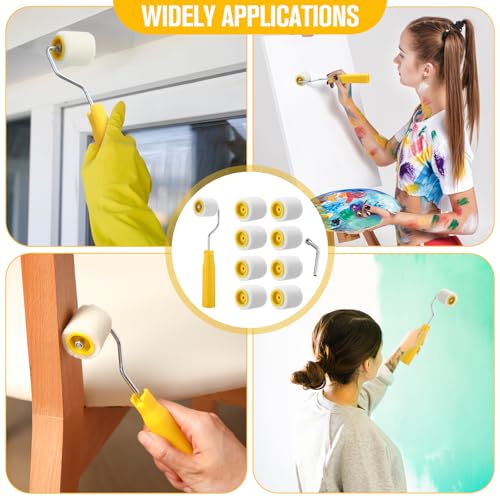 Honeydak 4 Pack Mini Paint Roller with Replacement Heads, 1.2 Inch - size: 1.2 Inch