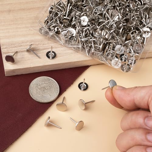 120pcs Flat Head Thumb Tacks for Wall, Silver, 0.4" x 0.6" - color: Silver, 120pcs