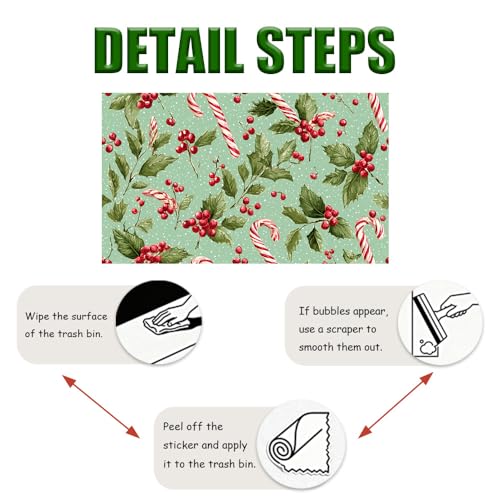 Wall Decal 15.7 x 39.4 in Candy Cane Holly Peel and Stick - color: colorful0182