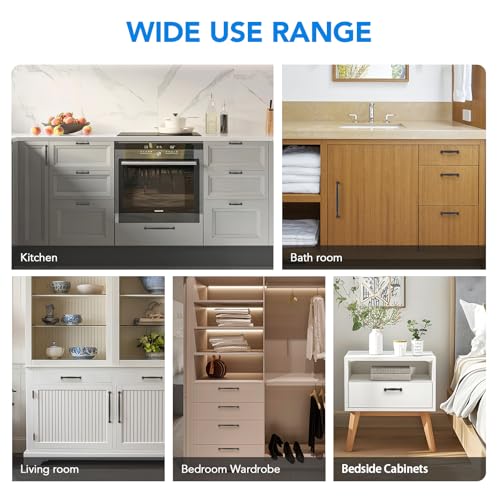 HOME EDIT Matte Black Cabinet Handles 3-3/4 Inch Pulls 5 Pack - color: Matte Black, size: 3-3/4 inches Hole Center