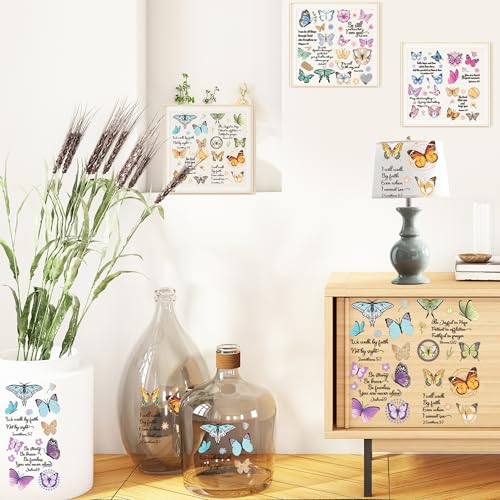 12 Pcs Bible Verses Rub-On Transfers for Furniture & Crafts - style: Bible Verses; Butterfly