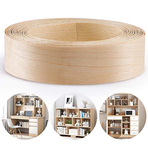 Skelang Birch Wood Veneer 1-1/2” x 26’, Wood Edge Tape with Adhesive, Flexible Wood Edgebanding Strip for Shelving, Cabinetry, Furniture - size: 1-1/2” x 26’
