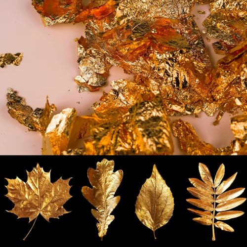 Bememo 100 Pcs Gold Leaf Sheets Imitation Foil Papers for Arts Crafts