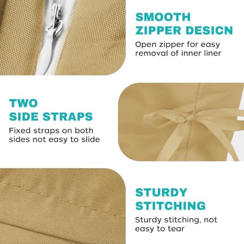 Egg Chair Cushion Replacement, Waterproof Thicken Hanging Egg Swing Chair Cushion for Outdoor Furniture, Wicker Rattan Hammock Basket Cushion with Headrest Pillow 47x31.5x4.7(Khaki) - color: Khaki