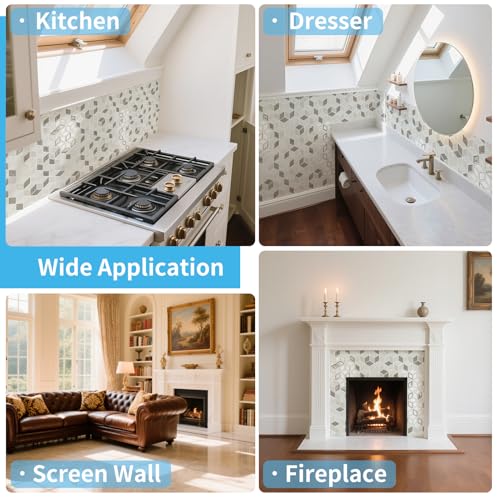 Art3d Peel and Stick Backsplash, 3D Hexagon Wall Tile, 10-Pack, Light Brown