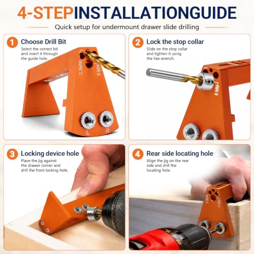 Undermount Drilling Guide-Aluminum Drilling Jig with Blum Tandem