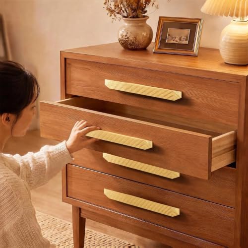 BaiNong 2 Pack Gold Drawer Pulls 9.8" Cabinet Handles Traditional Retro - color: 2 Pack 9.8" Polygon