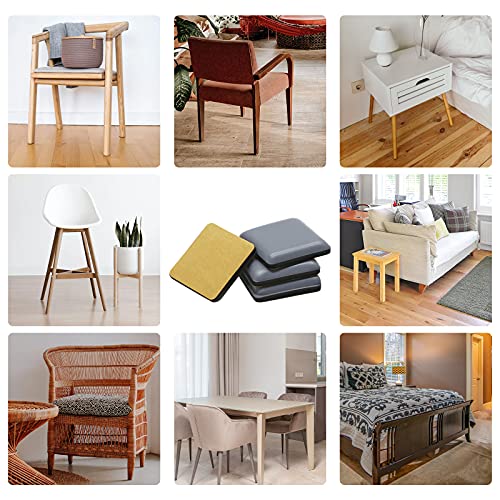 Piutouyar 12Pcs 1" Teflon Furniture Glides Pads,Self Stick Furniture Slider - size: Self-Adhesive 1"x1" Square
