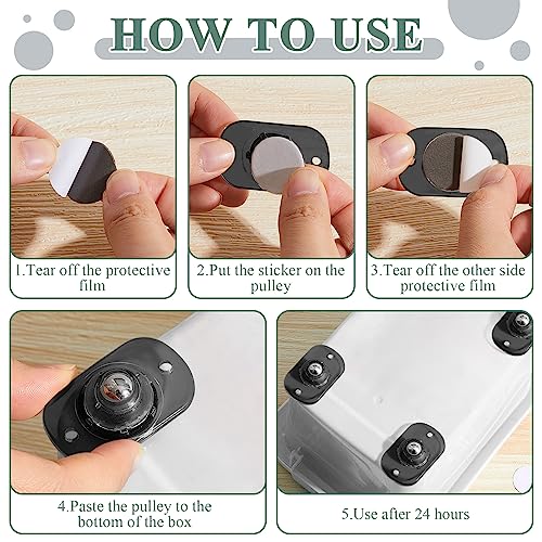 Honoson Self Adhesive Caster Wheels,Clear Black,1 Steel,16 Pcs - color: Clear Black, size: 1 Steel