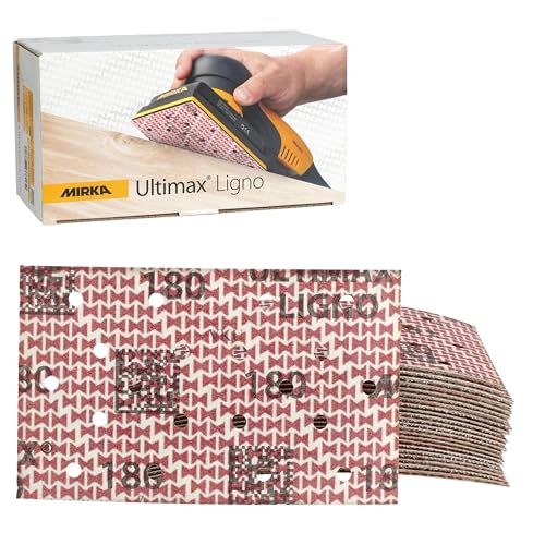 Mirka Ultimax Ligno 3x5 in 180 Grit Wood Sanding Sheets Hook & Loop 50 Pack - size: Grit 180