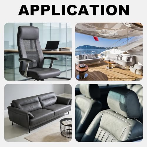 Faux Leather, Marine Vinyl PVC Leather for DIY Upholstery, Sofa Car Boat Seat Repair, Waterproof & Easy to Clean, Grey (1 Yd 55x36 Inch) - color: Grey, size: 1Yd (55x36inch)