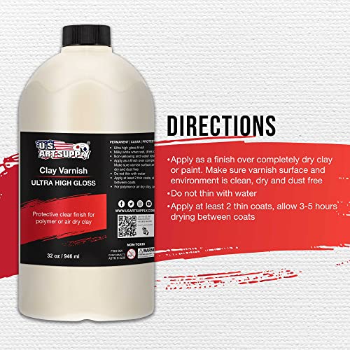 U.S. Art Supply 32oz High Gloss Clear Acrylic Topcoat for Pouring Paint - size: 32-ounces
