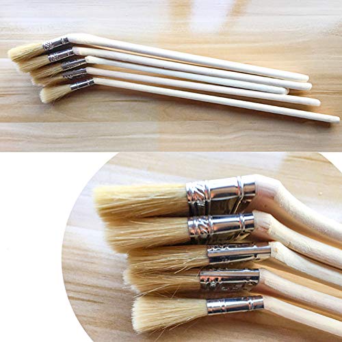 65mm/2.5 inch Brush Head Width Long Wood Handle Metal Ferrule Bent Paint Brush Radiator Brush Beige 704#(2Pcs) - size: 2.5inch