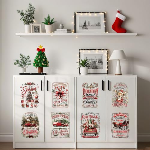 Christmas Rub on Transfers for Crafts, Slogan Iron on Furniture Decals - style: Christmas Slogan