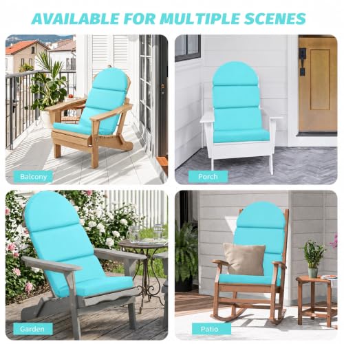 Adirondack Chair Cushion, 50x20 in Outdoor Rocking Seat Pad, 2 Pack - color: Teal, size: 2 pack