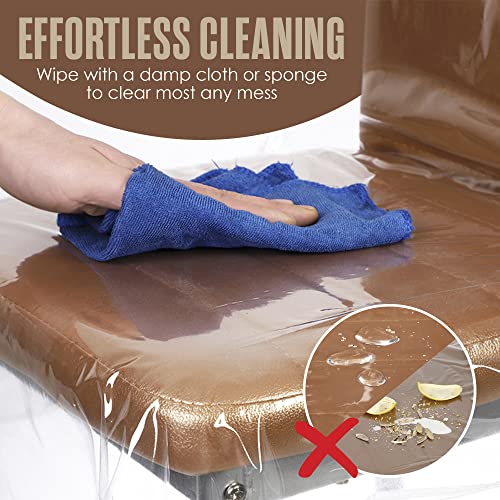 Plastic Chair Covers for Dining Chairs, Cats, Clear Vinyl, 24x22 IN, 6 PK