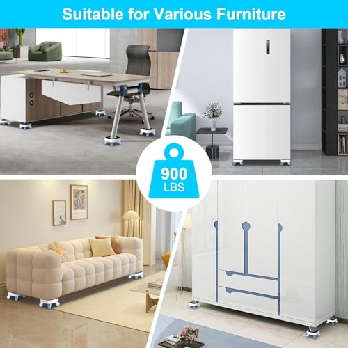 New Upgrade Furniture Movers with Wheels: with 360° 1.25in Wheels & Groove - size: 1.25in wheels without pry bar