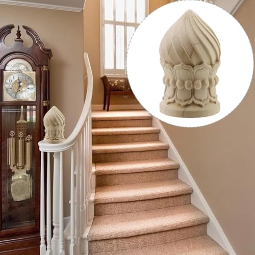 HEVSTIL Decorative Wooden Finials 2-Pack (4.72"x2.95") - Rustic Curtain Rod - size: 7.5*12
