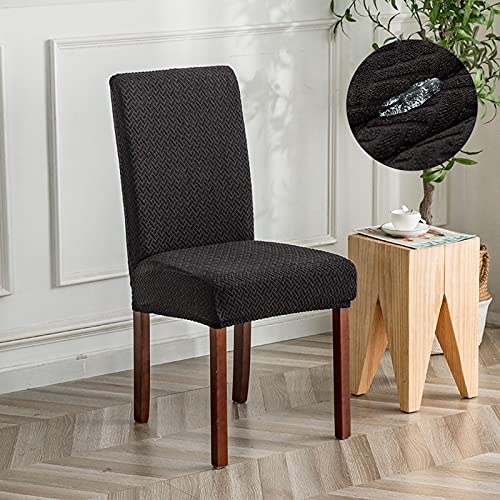 Genina Waterproof Chair Covers for Dining Room Chair Slipcovers Set of 4 - color: Black, size: 14-18in Waterproof