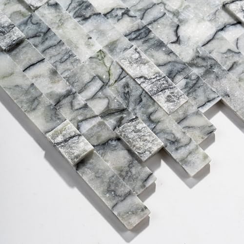 Emerald Marble Peel & Stick Tile for Vanity & Accent Wall - color: Cool Emerald