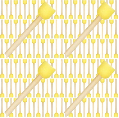 Outus 40 Pieces Round Sponge Foam Brush Set Paint Sponge Daubers with Wooden Handle Foam Stencil Brush Painting Tools for Kids Painting Crafts(0.8 Inch) (Pack of 4) - size: 0.8 Inch (Pack of 4)