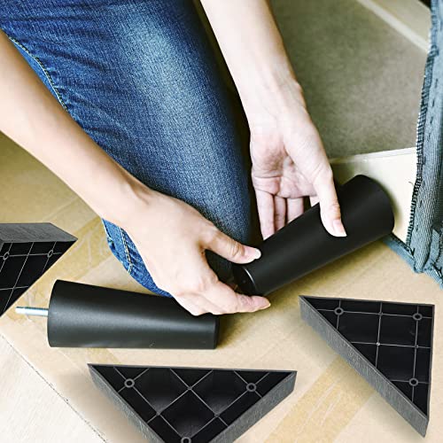 Taiyin 4 Sets Triangle Couch Legs, Plastic Sofa Leg Replacement, 4 Sets
