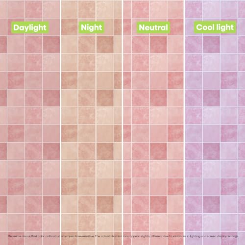 Select 5 Pack Peel and Stick Backsplash Square Tiles, 12x12 in, Pink - color: Pink, size: Square Shape