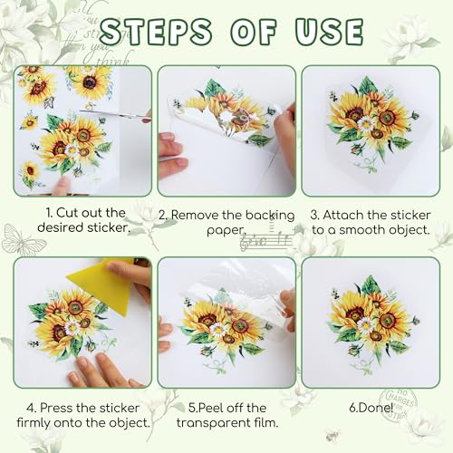 Joeyan 3 Sheets Rub On Transfers for Crafts and Furniture White Magnolia Rub on Transfer Sticker Inspirational Quotes Decal for Wood Glass Metal Canvas Porcelain Plastic DIY Craft Home Decor, 6" x12" - style: White Magnolia