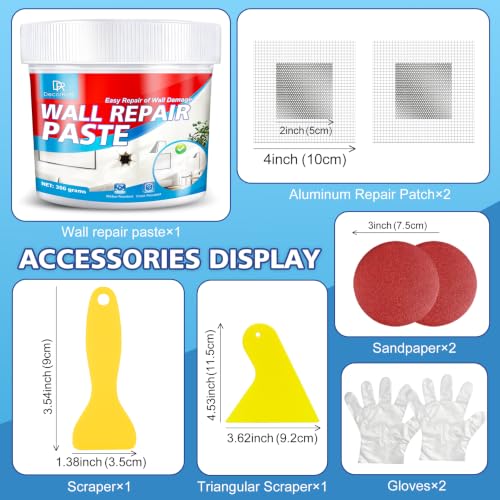 Drywall Repair Kit, 10.6oz Drywall Hole Patch Repair Kit Wall Patch Repair