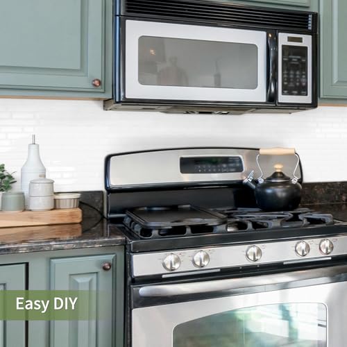 10 Sheets Thick Peel and Stick Kitchen Backsplash Tiles - color: White