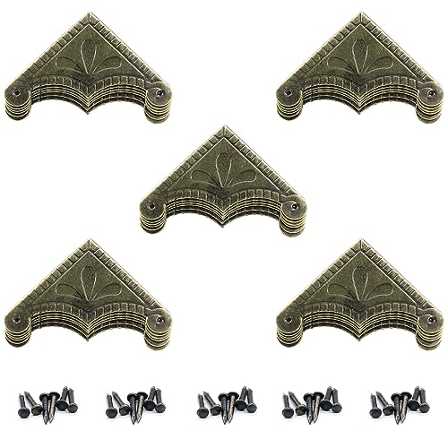 Antique Box Corner Protectors, 2.3"x2.3"x0.5", 30Pcs - size: 2.3"x2.3"x0.5"