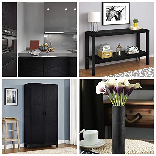 Black Wallpaper Wood Peel and Stick Wallpaper Black Wood Contact Paper - color: Black Wood, size: 17.7" x 197"