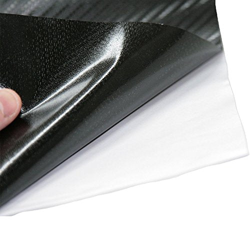 LZLRUN 3D Black Carbon Fiber Car Vinyl Wrap Self-Adhesive Film 1ft x 5ft - color: Black, size: 1ft x 5ft