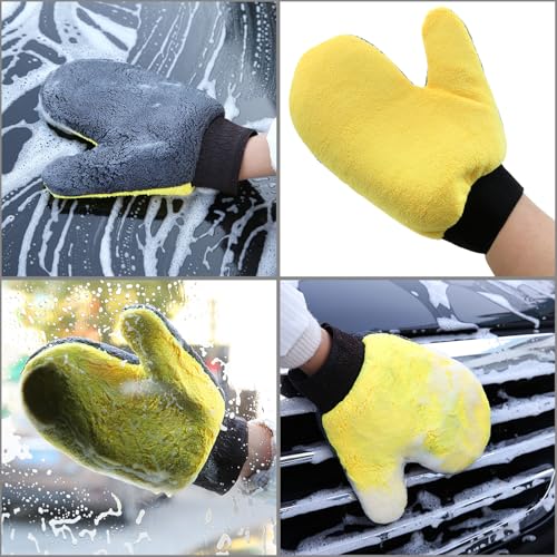 4-Pack Cleaning Dusting Gloves, Painter and Decorating Glove with Thumb, Microfiber Towel Gloves