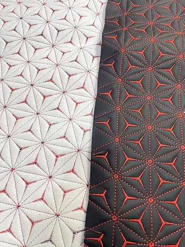 Quilted Foam Vinyl Fabric King Crown Classic Pattern with 0.23" Sponge Backing Faux Leather Fabric for Car Headliner, Furniture Upholstery, Headboards,Diamond 2" x 3" (Triangle) - color: Triangle