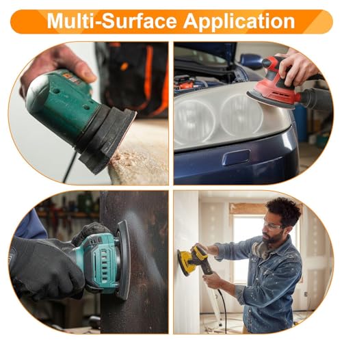 5 Pack 11 Hole Mouse Sander Interface Pads, Hook and Loop Backing