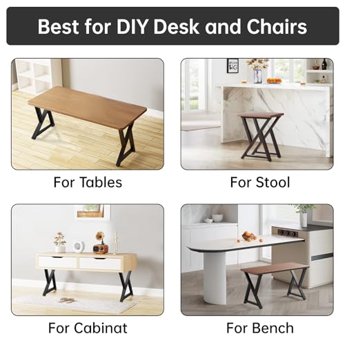 TOCRETOARE Metal Table Legs Heavy Duty, 16”H x 18”W, Metal Furniture Legs for Dining Desk Bench and Coffee Table, Industrial Black DIY Iron Bench Legs, Set of 2 - color: Z Shape, size: 16"Hx18"W