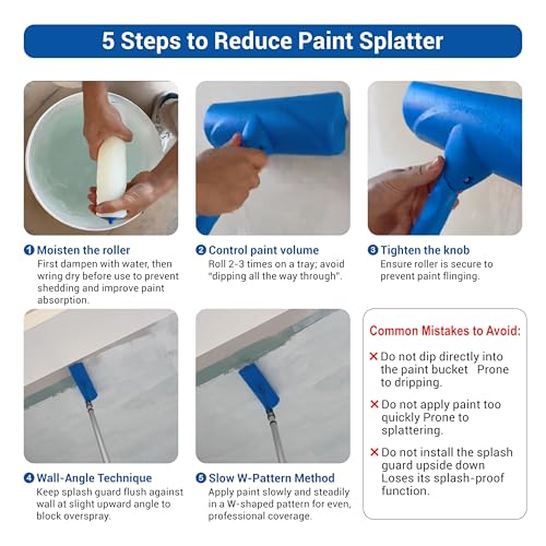 Nichiyo 10" Ceiling Paint Roller Drip-Resistant with Shield - color: 1-EL01152